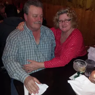 Hubby and I on Valentine&apos;s Day -- our Server, Jamie, took it for us!!