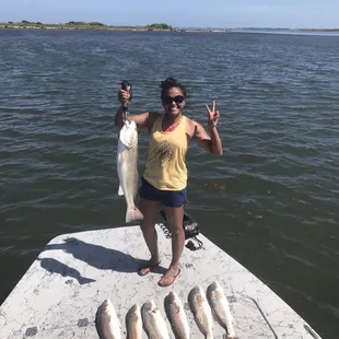 Just what we kept, not even close to how many we actually caught and released! The one I am holding was 29 inches!