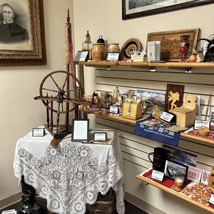 a display of various items