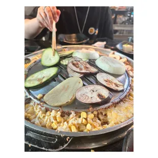 grilled vegetables on a pan