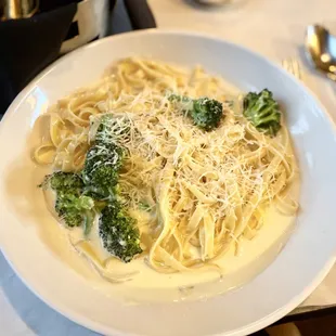 Fettuccine Alfredo with Broccoli