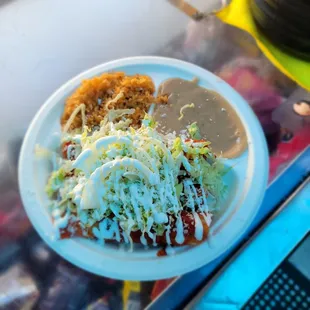 a plate of mexican food