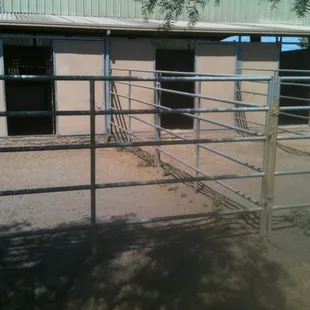 View of outside runs and interior stalls from the outside