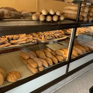 a display of breads and pastries