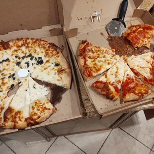 two pizzas in a box