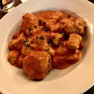 Gnocchi with meatballs and palomino sauce