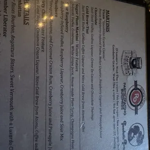 menu