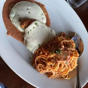 Chicken parm with Mrs P sauce