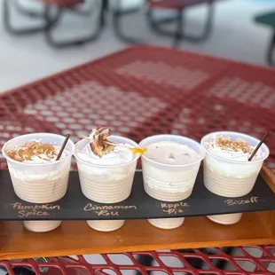 Iced latte flight
