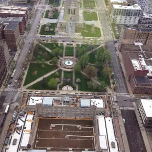 Aerial view from the 48th Floor of the Chase Tower on Monument Circle