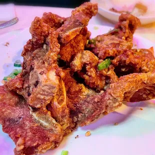 Salt and Pepper Spare Ribs Special / hit and miss, sometimes delicious! Sometimes very bony and dry. Depends on the day I guess.