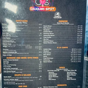 Food menu
