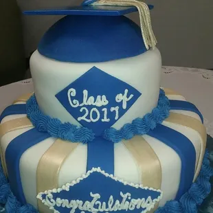 Marshmallow Fondant Grad Cake. Sugar Paste Topper.