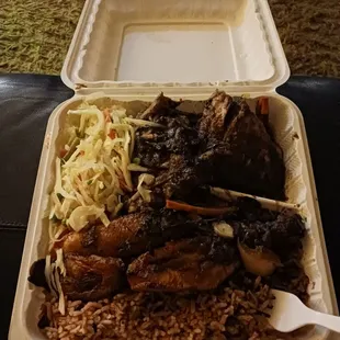Jerk chicken dinner