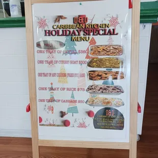 Holiday menu