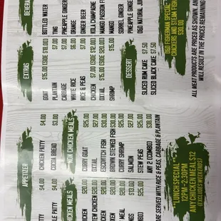 Menu as of 12/29/24