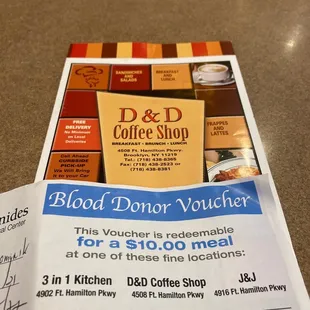 a receipt for a coffee shop