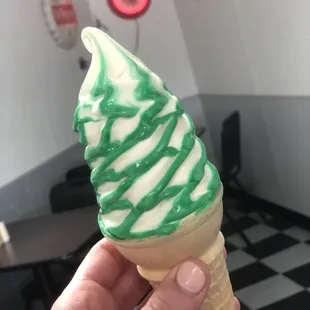 Mint ice cream cone