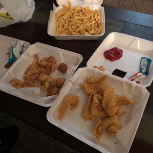 fried chicken and fries