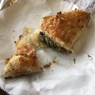 $4.25 for this spinach pie. Pretty good -- plenty of spinach and not an overwhelming amount of feta.