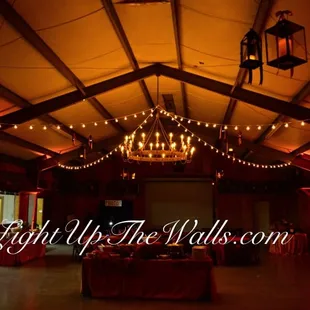 LightUpTheWalls.com Amber UpLighting and LED Market String Lights at D&amp;D Ranch