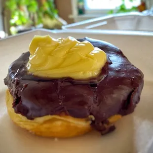 Custard filled donut.  Don&apos;t mis judge the proportions.  This donut is about 6&quot; in diameter.  Enjoy!