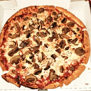 Medium Mushroom And Onion Pizza.