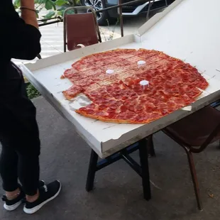 The Destroyer.  A 30&quot; Pizza.  This One Is Half Pepperoni And Half Cheese