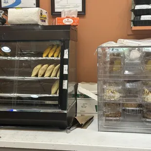 Traditional case with various parties and desserts