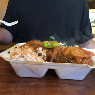 a man eating a meal