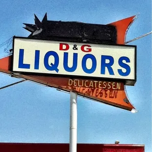 a neon sign for a liquor company