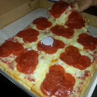 Extra pepperoni and extra cheese