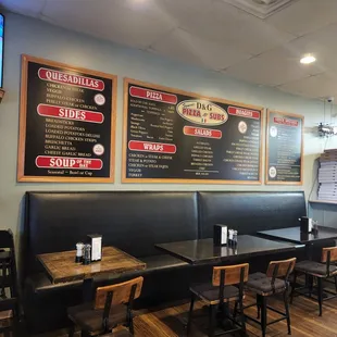 Dinning area with view of menu