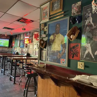 Bar wall with memorabilia