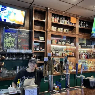 Owner and new brewery beers on tap