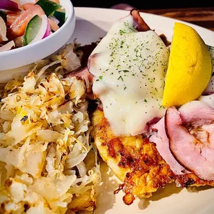 Close-up of Neal Peart Cordon Bleu Schnitzel