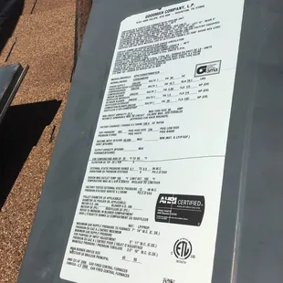 Door of our Goodman A/C unit.