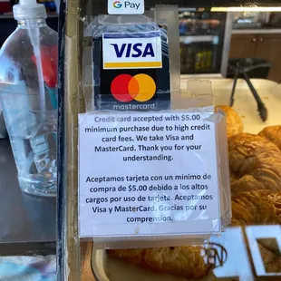 Min fee for cc purchase