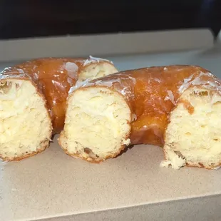 Inside of yeast glazed donut