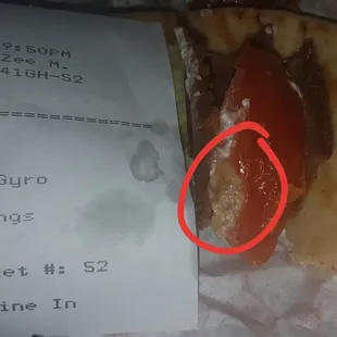 Large chunk of rot on my tomato slice.