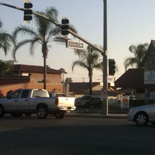 the intersection of a busy intersection