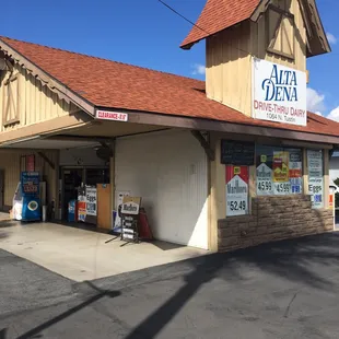 Cool drive thru dairy market.  Been here for years surprised not on Yelp.