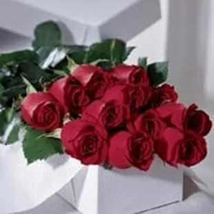 1 dozen roses in a gift box