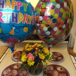 Well I'm over the hill guys but I'll still kicking with my lovely birthday / get welll bouquet from my mom &amp; family. I'm just loving it!