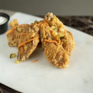 a plate of fried food