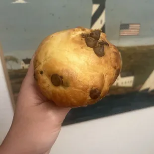 Cream cheese chocolate chip muffin