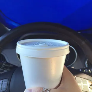 Small coffee with creamer $1.45 tax included! That&apos;s an expensive cup of coffee!