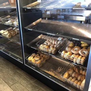 How does a bagel shop not have any bagels? What is your business?  You sell bagels right, or wrong? Where are the bagels?