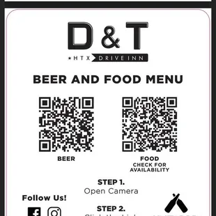 Food and beer QR codes 8.27.21