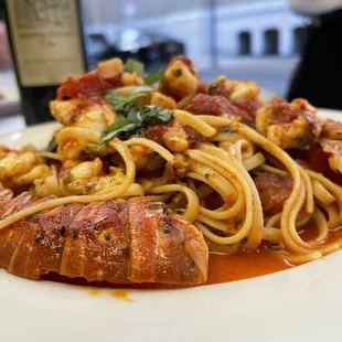 Lobster Fra Diavolo over Linguine